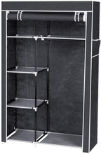 Portable Closet Wardrobe, Closet Storage Organizer Rack with Shelves and Cover for Hanging Clothes, Non-Woven Fabric, Quick and Easy to Assembly (64'', Gray)