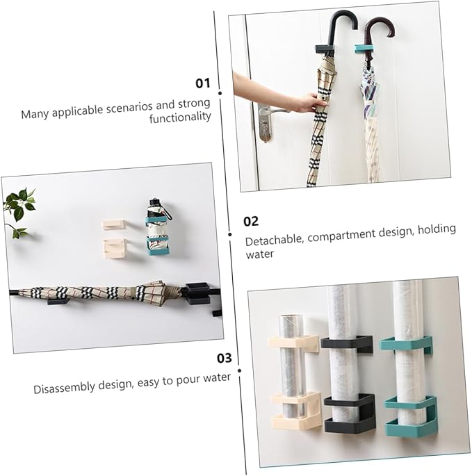 Cabilock 12sets Wall Hanging Umbrella Racks Stylish Umbrella Holders for Entryway Compact Design for Neat Storage Material Rounded Corners for Home Organization