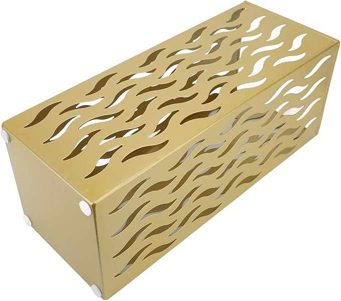 Metal Umbrella Holder, Hollow Out Design rectangular Umbrella Rack Stand, Entryway Umbrella Stand Rectangular Canes Walking Stick Storage Bin for Home Office Decor (Gold)