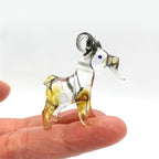 Goat Tiny Figurines Animals Hand Blown Color Glass Art Collectible Gift Home Décor (Black Amber)