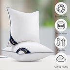 Siluvia Euro Pillows 26x26 Pillow Inserts Set of 2 Square Throw 26 Pillow with 100% Cotton Cover for Sofa, Couch, and Bed - White