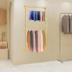 Scarf Organizer, Hijab Organizer, 10 Tier Wall Mounted Ribbon Rack, Ties Silk Scarves Towels Storage Multifunctional Metal Rack, Wall Shelf for Clothing Store, Flower Shop, Home