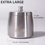 INONE Extra Large Ashtray with Lid for Cigarette, Stainless Steel Smokeless Odorless Windproof Ash tray for Home Office Tabletop Outside Patio Outdoor Balcony(4.72''x3.93''x4.33'')