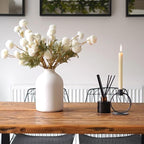 SilkSerenade Large White Matte Flower Vase for Bedroom Kitchen Living Room Table, Contemporary Farmhouse Decorative Arlo Flowers Iron Vases, Rustic Tall Earthy Wabi Sabi Modern Centerpieces Home Decor