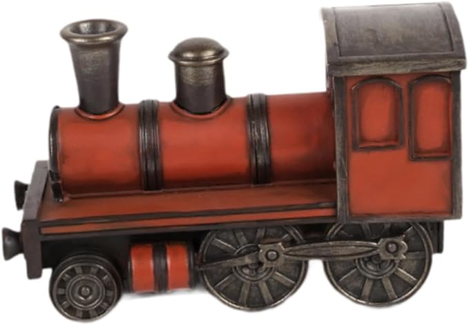 Classic Car Model Ornament Resin Vehicle Figurine 5.31inch Vintage Desk Decor Photo Prop Gift for Office Bedroom Cafe- Locomotive