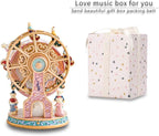 LOVE FOR YOU Gift Wrapped Music Box Bear Ferris Wheel Musical Decoration for Girls Kids Sister Son Daughter Mom Granddaughter Grandma Niece Children Women Christmas Birthday Presents Gifts