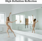 Ruomeng Home Gym Mirror, 48''x28''x2PCS Full Length, Large Frameless Body Mirror Tempered Glass for Gym, Workout, Yoga, Garage, Dance Studio