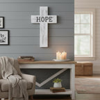 Geelin 4 Pcs Large Wooden Cross Wall Decor 16x11 Inch Hanging Cross for Craft Handmade Antique Religious Gifts Wooden Christians Wall Decor for Room Church Home Room(White)