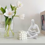 Jinkoozz Reading Women Statue, Thinker Sculptures, Abstract Art Ornament, Modern Aesthetic Figurine Decoration, Suitable for Home Living Room Bedroom Office Shelf Table Desk Bookshelf Decor