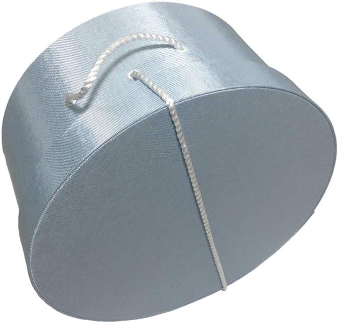 Sarah's Hat Boxes Classic Light Blue Hat Box – 8.75" x 4.5" (Dia. x Ht.) Handmade in USA – Odorless Non-Toxic Adhesive, Cording Handle – Premium Storage for Hats & Accessories