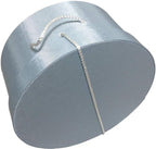 Sarah's Hat Boxes Classic Light Blue Hat Box – 16.75" x 8.5" (Dia. x Ht.) Handmade in USA – Odorless Non-Toxic Adhesive, Cording Handle – Premium Storage for Hats & Accessories