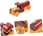 Vintage Wooden Car Model Decor Retro Car Ornament for Home Desktop Craft Collectors Rustic Vintage Style for Living Room and Office