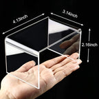 Chuangdi 2 Sets Acrylic Display Risers, Product Stand, Jewelry Display Riser Shelf Showcase Fixtures for Dessert Cupcake Candy Figure Treat Action Showcase(Clear,Small Set)
