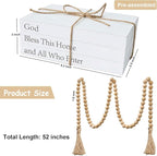 Decorative Books for Home Decor, White Faux Books for Decoration, Rustic Farmhouse Stacked Display Books (God Bless This Home and All Who Enter)