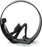 Reading Figurines and Statues - Bookshelf Decorations Objects，Metal Reader Cast Iron Sculpture，Book Lovers Gifts， Modern Art Shelf Décor， Reading Accessories for Book Lovers