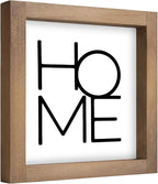 6 Inch Home Sign Decor, Wooden Family Room Wall Decor for House Art, Indoor Entryway Shelf Table Tiered Tray Mantel Rustic Farmhouse Decoration