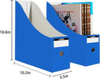 Limitliho Magazine File Folder Holder for Desk, Book Bins for Classroom Library,Office,Home, 10.6" H x 10.2" L x 3.5" W in Cardboard Paper Organizer (Six color, 6 Pack)