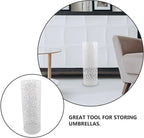 Toddmomy Umbrella Holder, Umbrella Stand for Entryway, Metal Umbrella Organizer Round Umbrella Rack Freestanding Tall Floor Vase Canes Walking Sticks Golf Clubs Organizer White
