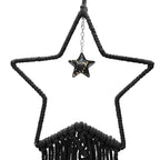 MECCANIXITY Macrame Dream Catchers, Black Handmade Star Design Woven Cotton Dream Catcher Wall Hanging for Home Bedroom Decoration Ornament Craft Gift