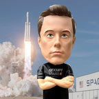 Bobbletopia Elon Musk Bobblehead World Leaders Series | Entrepreneur & American Patriot Collectible, 8" Polyresin Figurine, Comes in Display Box