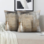 Throw Pillow Covers 18x18 Set of 2 Beige and Grey Art Throw Pillow Covers Soft Decorative Couch Pillow Covers for Home Living Room Bedroom