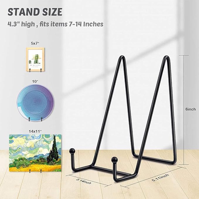 Display Stands Metal Frame for Picture Decorative Plates Book Photo Artistic Work Home Showrooms Ornaments Storage Stands with Shelves and Drawers (3 inch)