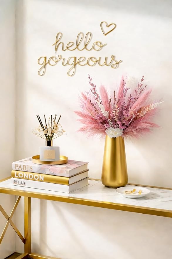 Decorative Books for Home - Shelf Decor Accents - Set of 3 - Modern Hardcover Book Stack - Matte Gold Coffee & Entry Table Decoration - Contemporary Display - Fashion Designer Dresser Aestethics