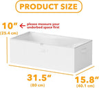 SpaceAid 3 Pack 10" High Under Bed Storage Containers, Large Underbed Storage Organizer Bins with Lids for Bedroom, Dorm, Clothes, Closet Organization, Bed Sheets and Blankets (White)
