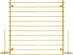 12-Tier Wall Mounted Scarf Rack, Scarf Display Rack, Towels Storage Hanger, Commercial Hijab Scarf Holder Organizer Space Saving for Retail Stores, Boutiques, Home (Gold, 47in Width)