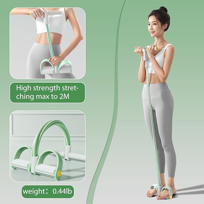 Foot Pedal Resistance Band,6-Tube Pedal Puller Resistance Rope,Yoga Elastic Exercise Bands, for Women Jump Fitness, Abdomen/Arm Weight/Waist/Leg Stretching Slimming Training