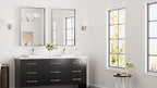 Keonjinn 24 x 36 In Brushed Nickel Bathroom Mirror, Rectangular Metal Framed Wall Vanity Mirror for Over Sink Square Corner Aluminum Alloy Modern Farmhouse Rectangle Silver Mirror(Horizontal/Vertical)
