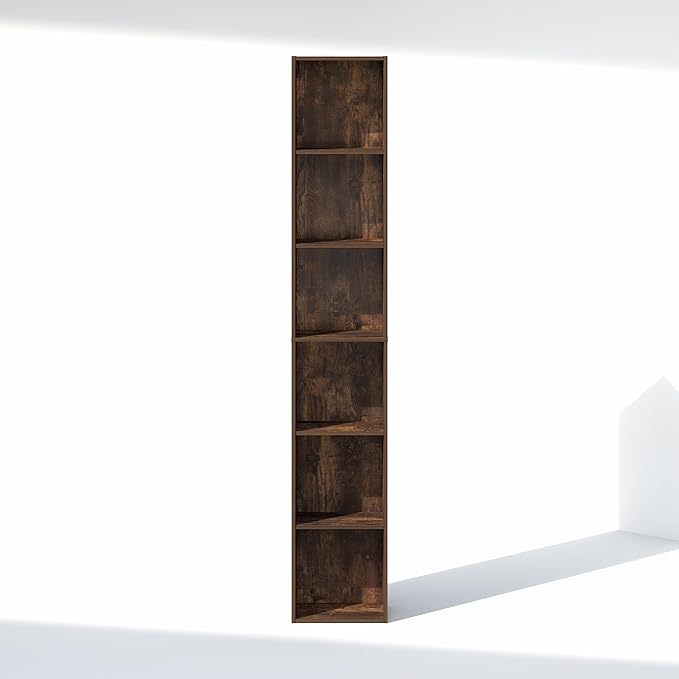 Furinno Cubicle 6-Tier Closet Organizers and Storage, Closet Organizer, Open Shelf Closet Storage, for Wardrobe, Bedroom, Living Room, Amber Pine
