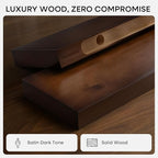 Homeforia Walnut 20 inch Floating Shelf, High End Solid Real Wood 20inch Floating Shelves for Wall Mounted, Dark Brown 20 inches Long Floating Shelves, Heavy Duty Bracket, 20 X 6.5 X 1.75 in, Set of 3