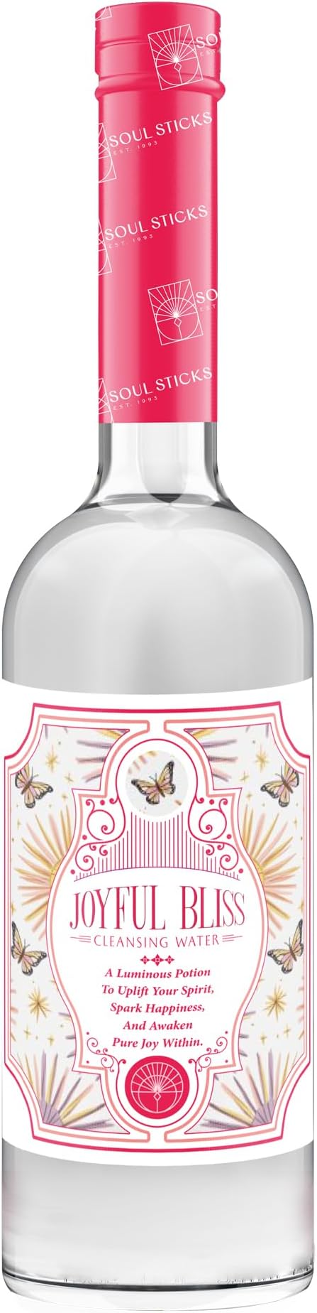 SOUL STICKS Cleansing Water 7.5 oz. Bottle for Rituals, Clearing Negative Energy and Purifying Home Spiritual Florida Water Area Deodorizer (Joyful Bliss)