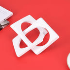 Modern Geometric Sculpture White Knot Statue Decor, Home Bookcase Centerpiece Jax Decorative, Tabletop Sculpture and Figurines, for Home Decor Accent Cube Ornaments