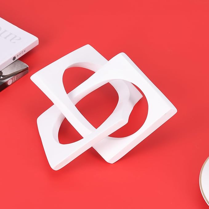 Modern Geometric Sculpture White Knot Statue Decor, Home Bookcase Centerpiece Jax Decorative, Tabletop Sculpture and Figurines, for Home Decor Accent Cube Ornaments