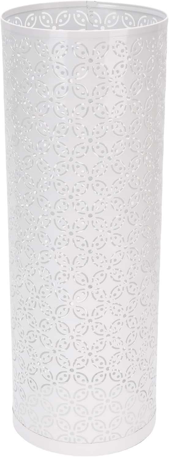 Metal Round Umbrella Stand Rack, FreeStanding Umbrella Holder for Entryway, Home, Office (White)