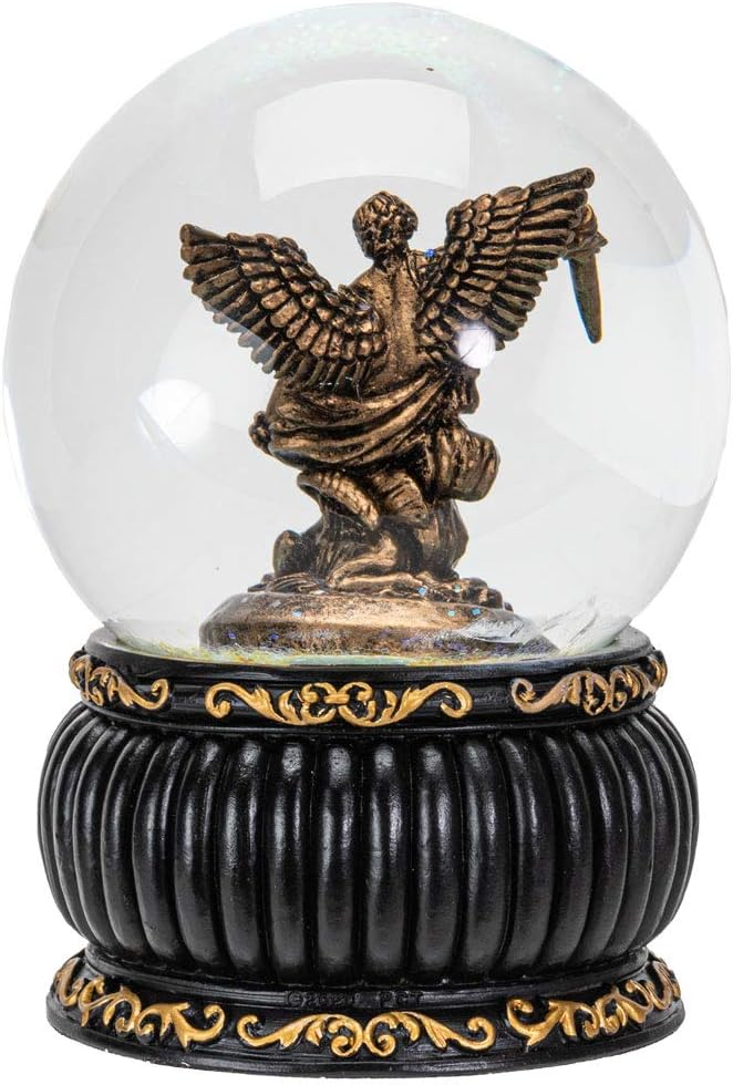 SUMMIT COLLECTION Saint Michael The Archangel Guardian Protector San Miguel Water Globe 100mm Christian Collectible
