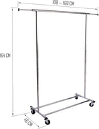 DRM Folding/Collapsible Clothing/Garment Rack,250 lbs Heavy-Duty Rolling Clothes Organizer Rack,Chrome