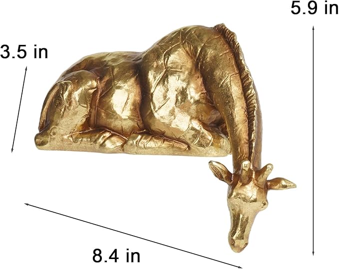 Braxio Living Room Decor Statues Indoor - Resin Abstract Golden Giraffe Sculptures Home Decor for Desktop Shelf Table Desk Bedroom Office Farmhouse Decoration Gifts 8.25 * 5.5 * 3.5 Inch