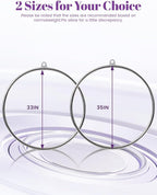 Aerial Lyra Hoop Kit 90cm, 32mm Thick, Maximum Load 460 LBS, Yoga Equipment Set with Hardware Kit for Yoga Dance, Aerial Fitness