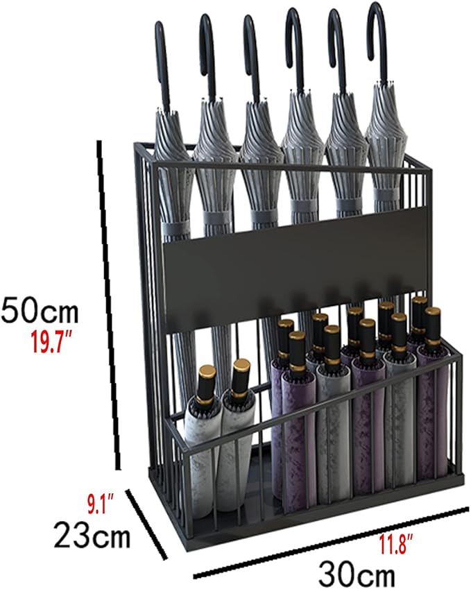 Large-Capacity Commercial Umbrella Stand Umbrella Holder for Hotel Offices - 2 Tier Metal Umbrella Stand, Entrance Umbrella Organizer
