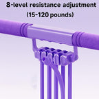 3 in 1 Adjustable Pedal Resistance Band, 8-Tube Multifunction Tension Rope, Natural Latex sit-up Trainer Resistance Band Suitable for Fat Loss and Full-Body Shaping Workout (Pink)
