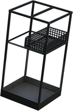 Umbrella Holder Iron Stand Rack Storage Bin Freestanding Organizer with Hollow Out Design Promotes Suitable for Home Office Corridor Apartment, Black