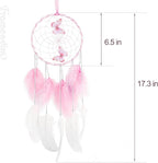 Framendino, Pink Butterflies Dream Catcher with Colorful Feather for Wall Decoration