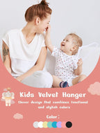 HOUSE DAY 11 Inch Velvet Baby Hangers 50 Pack White, Premium Kids Hangers for Children, Infant & Toddler Clothes, Durable Non Slip Small Baby Felt Hanger for Closet, Ideal for Everyday Use