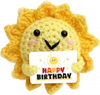 Funny Birthday Gift - Positive Crochet Sunshine Gifts with Bless Message, Handmade Emotional Support Crochet Dolls | Birthday Gifts for Women, Men, Sister, Teen, Boys, Girls, Kids, Friend & Colleagues