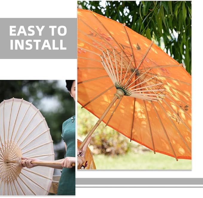 Cabilock Bamboo Paper Umbrella Holder Stand 22X15 Inch Oil Paper Umbrella Support Frame for Wedding Decor and Photography Props Durable Folding Repair Rack