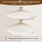 Fun Memories Corner Shelf Wall Mount Set of 2 - Solid Oak Wood Floating Corner Shelf with Cable Hole, 8.5in Rustic Design for Bedroom, Living Room, Kitchen (White)