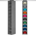 Lifewit Hat Organizer for Baseball Caps, Hat Rack Hanging Storage, Non-Woven Fabric Display Shelf Holds Up to 40 Hats, Cap Holder Hanger for Closet, Bedroom, 10 Compartments, Gray, 1 Pack